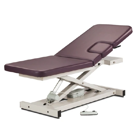 Clinton Industries Power Imaging Table, 72x27x18-35" Adjustable Height, Burgundy, 500 lb Capacity