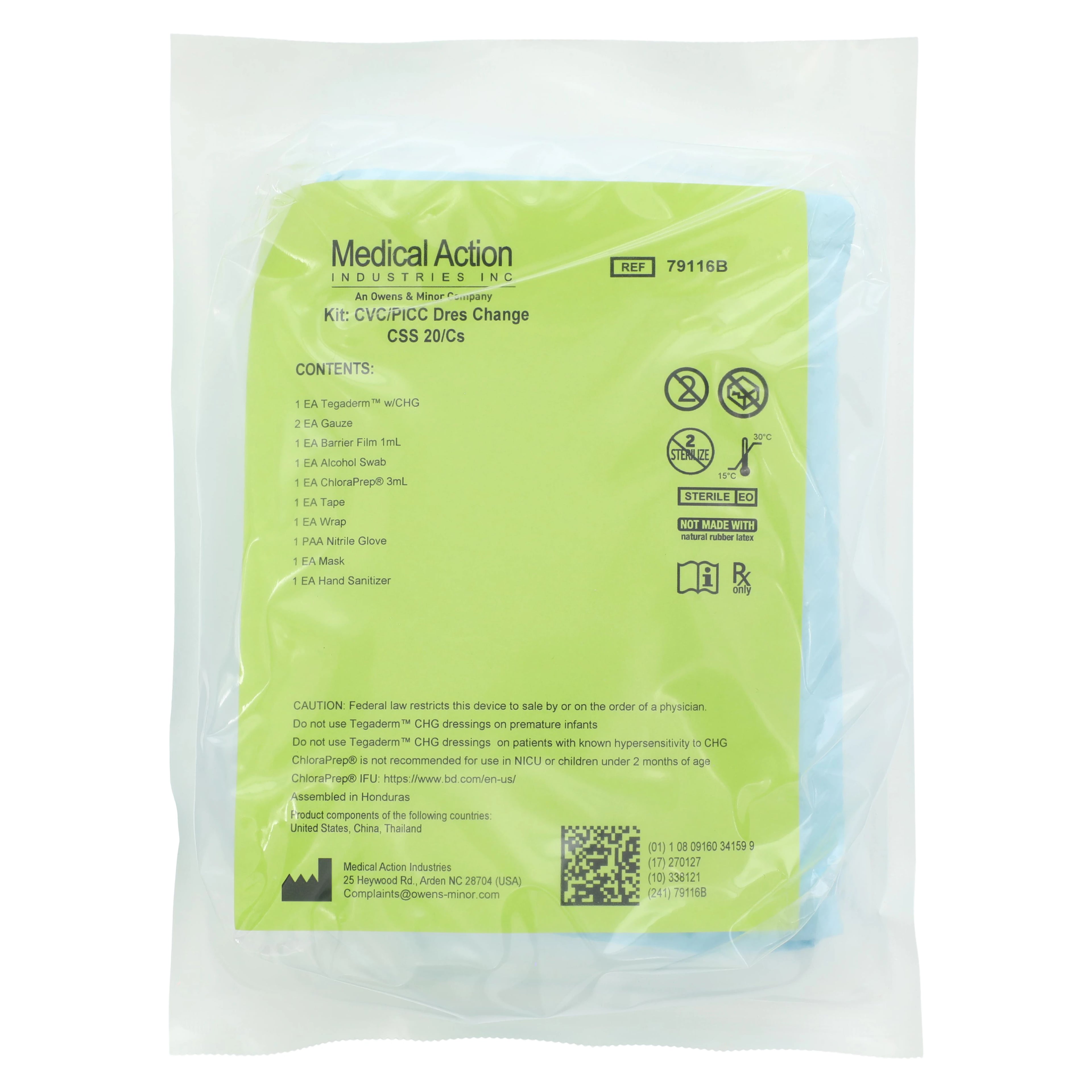 Medical Action Industries CVC Dressing Change Kit for PICC/CVC Lines