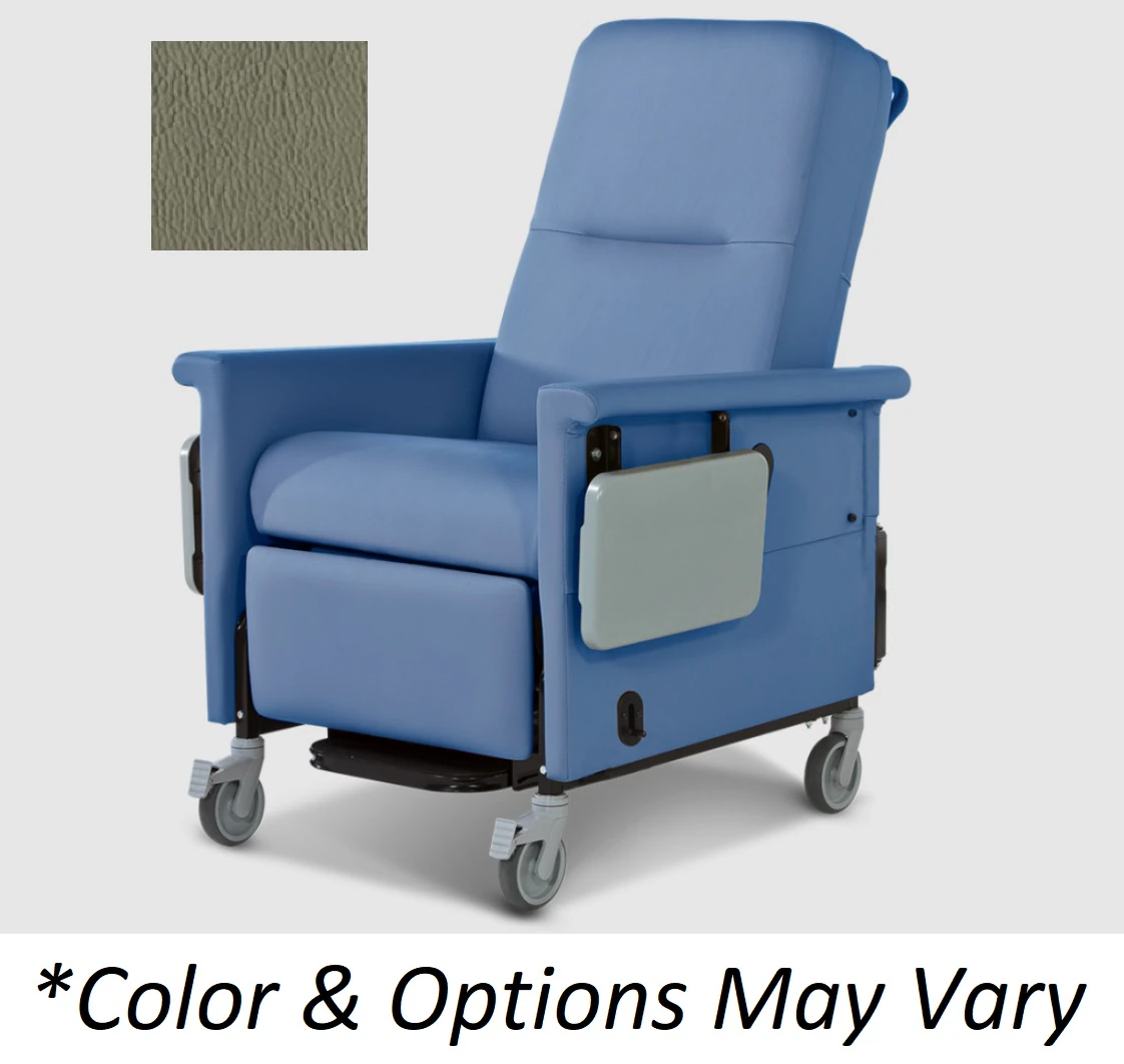 Champion 85 Series Transport Recliner, 300 lb Capacity, Pebble Gray, Each