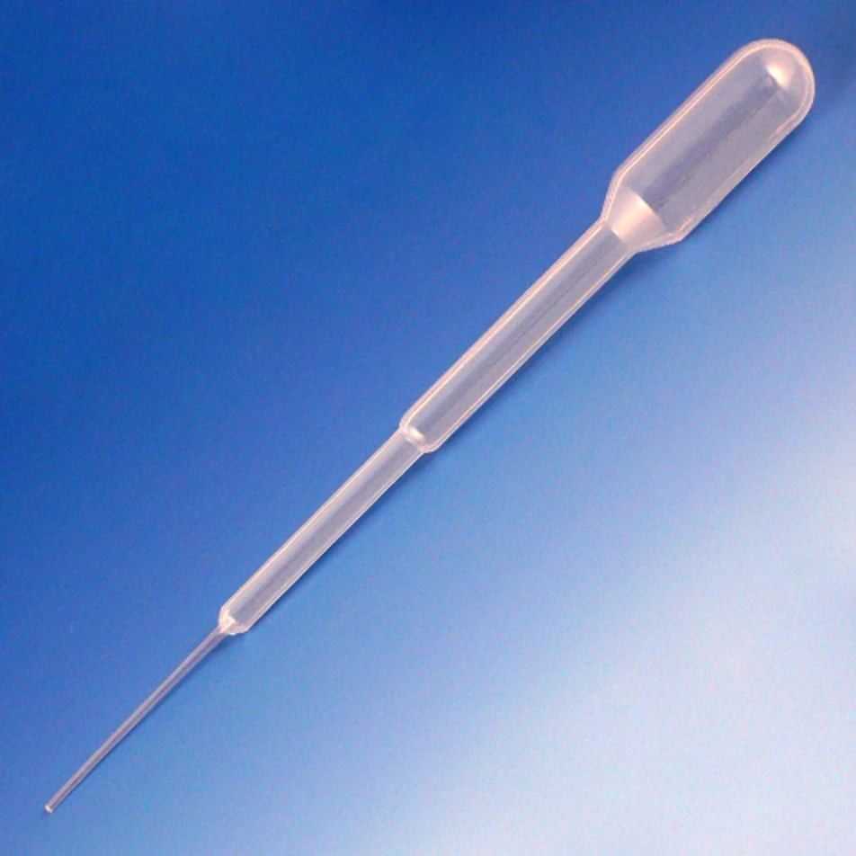 Globe Scientific Transfer Pipet, Fine Tip, Sterile, 1.5 mL, 104 mm, 500/Box