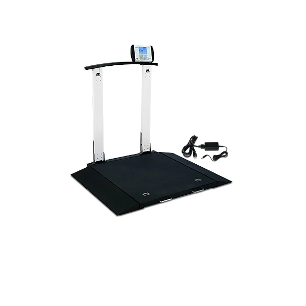 Detecto Portable Wheelchair Scale, 1000 lb Capacity, Lb/Kg, LCD Display, AC Adapter