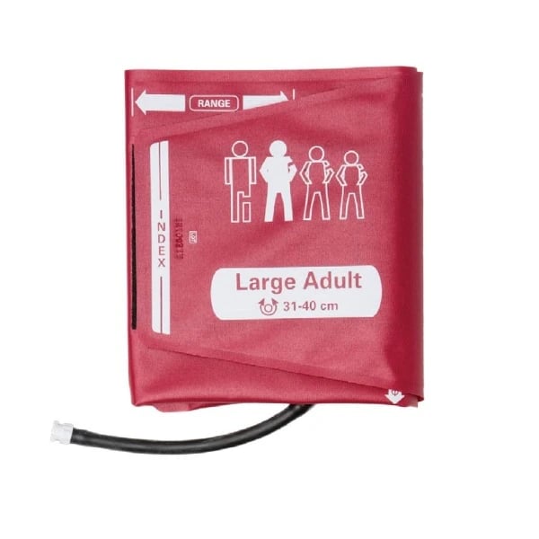 Masimo NIBP Adult Arm Cuff, Large, 31-40 cm, Burgundy, 5/Box