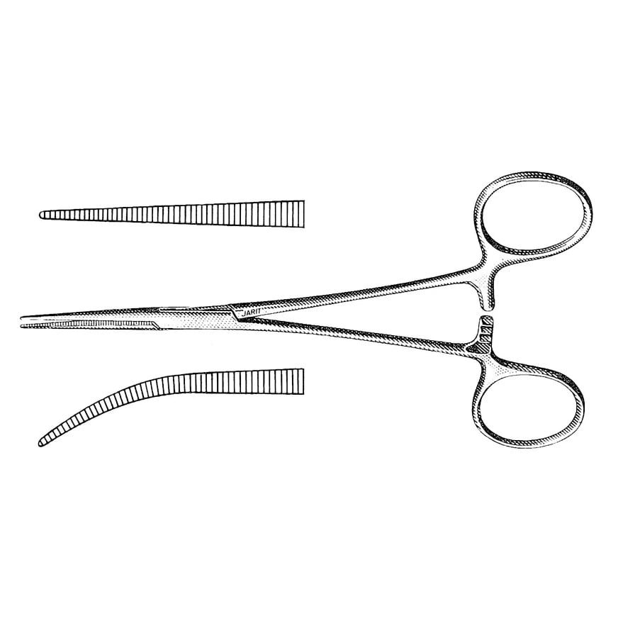 Jarit Crile Artery Forceps, Straight, 6-1/4" (16 cm), Stainless Steel, Non-Sterile, Each