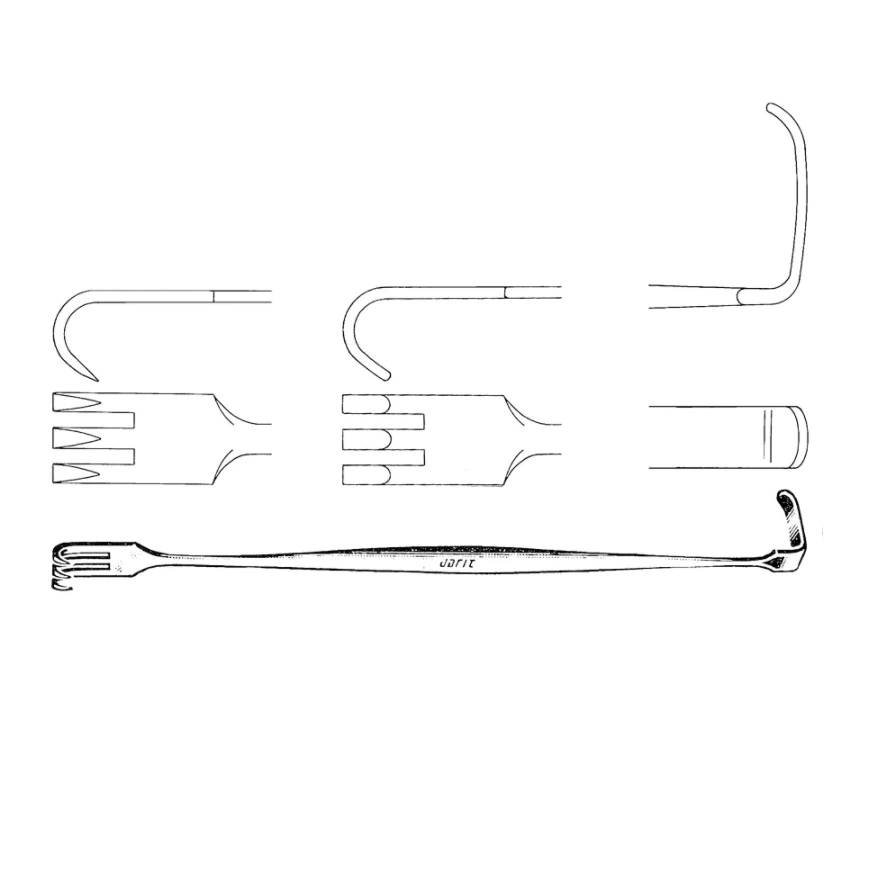 Jarit Senn Double Ended Retractor, 6-1/4" (6.25"), Stainless Steel, Reusable