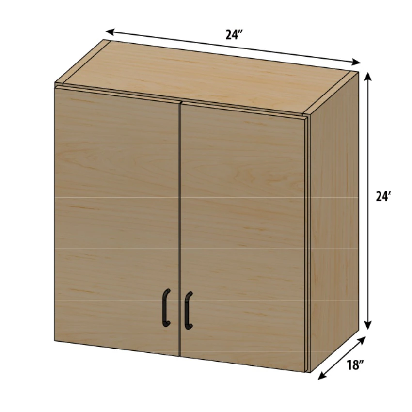 Athletic Edge Stor-Edge Wall Cabinet, 2 Doors, Maple Wood