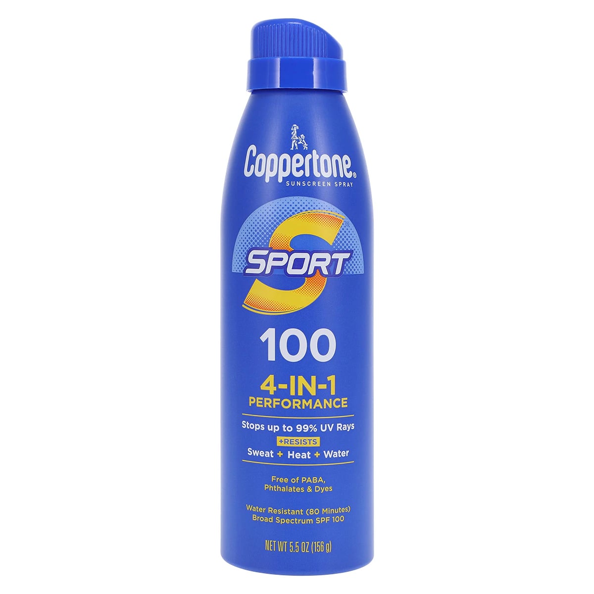 Coppertone Sport Sunscreen Spray, Fragrance Free, SPF 50, Water Resistant, 5.5 oz