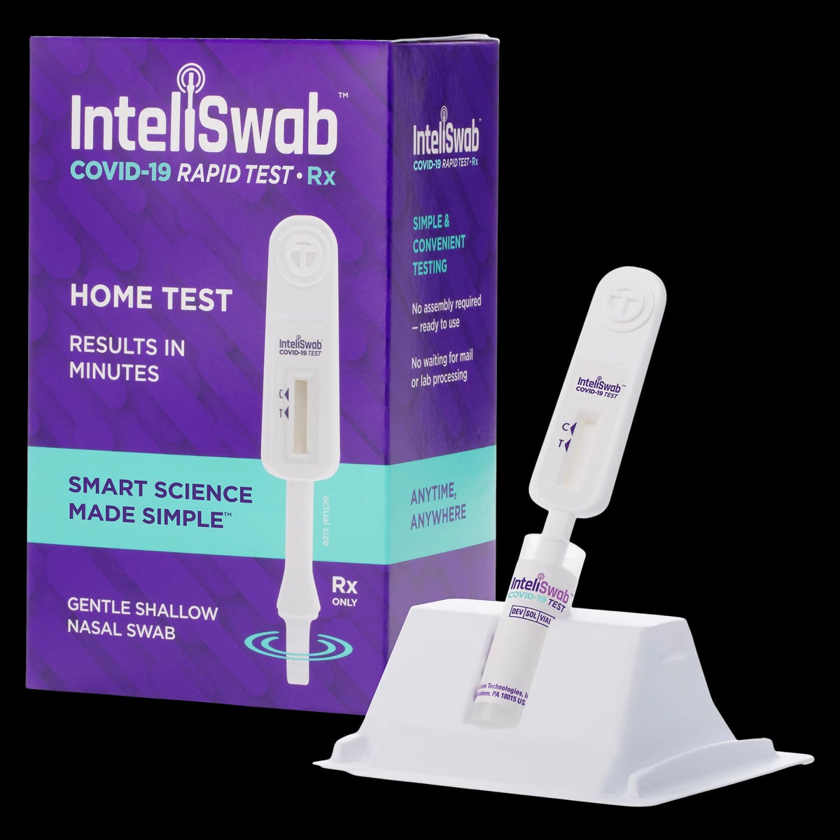InteliSwab COVID-19 Rapid Antigen Test Kit, Rx Use, 24 Tests/Box