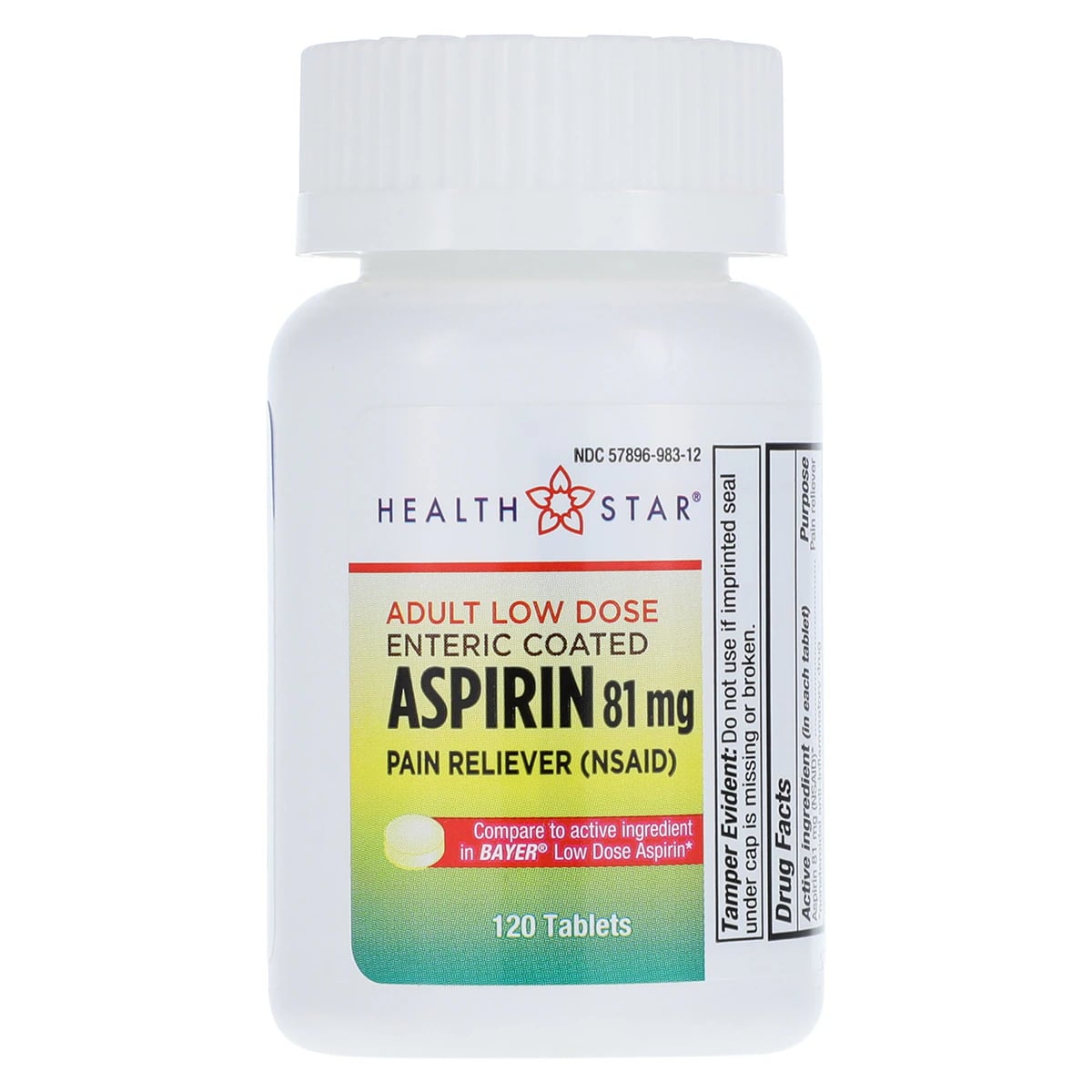 Geri-Care Aspirin Low Dose EC Tablets, 81mg, 120/Bottle