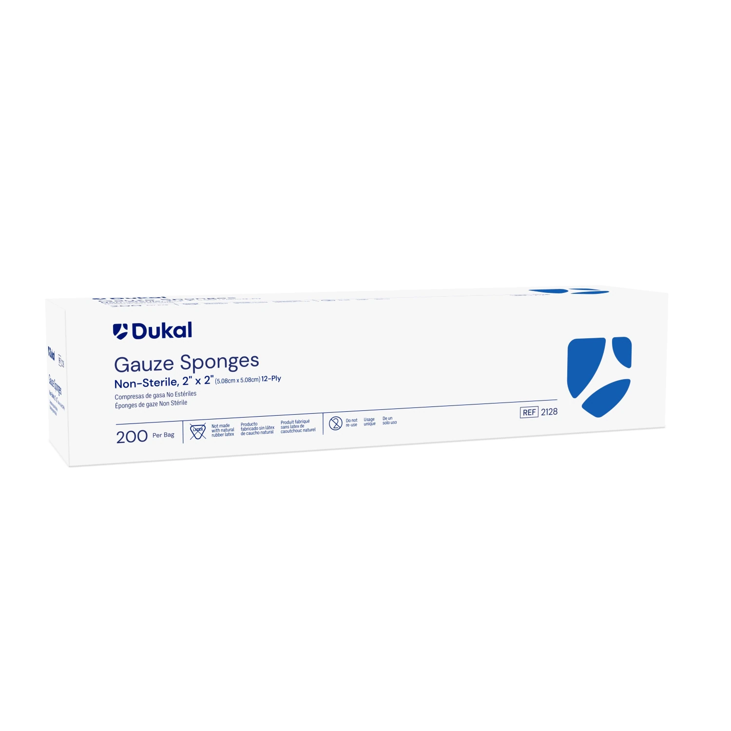 Dukal Gauze Sponge, 100% Woven Cotton, 2"x2", 12-Ply, Non-Sterile, 200/Bag