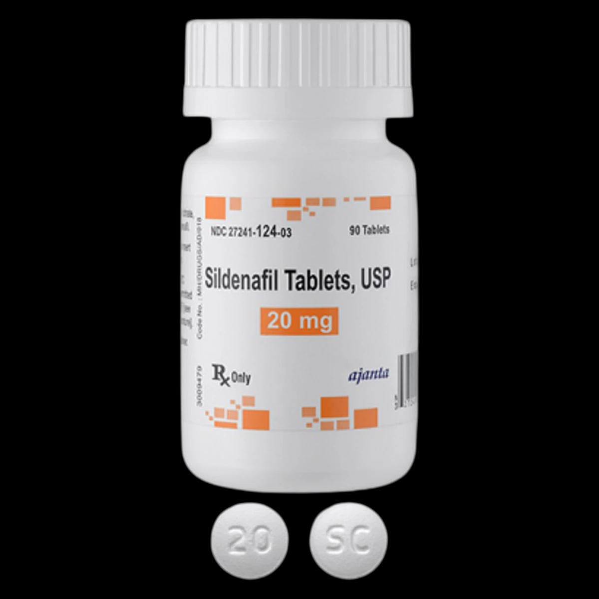 Sildenafil Citrate Tablets 20 mg, 90 Count Bottle (Rx)