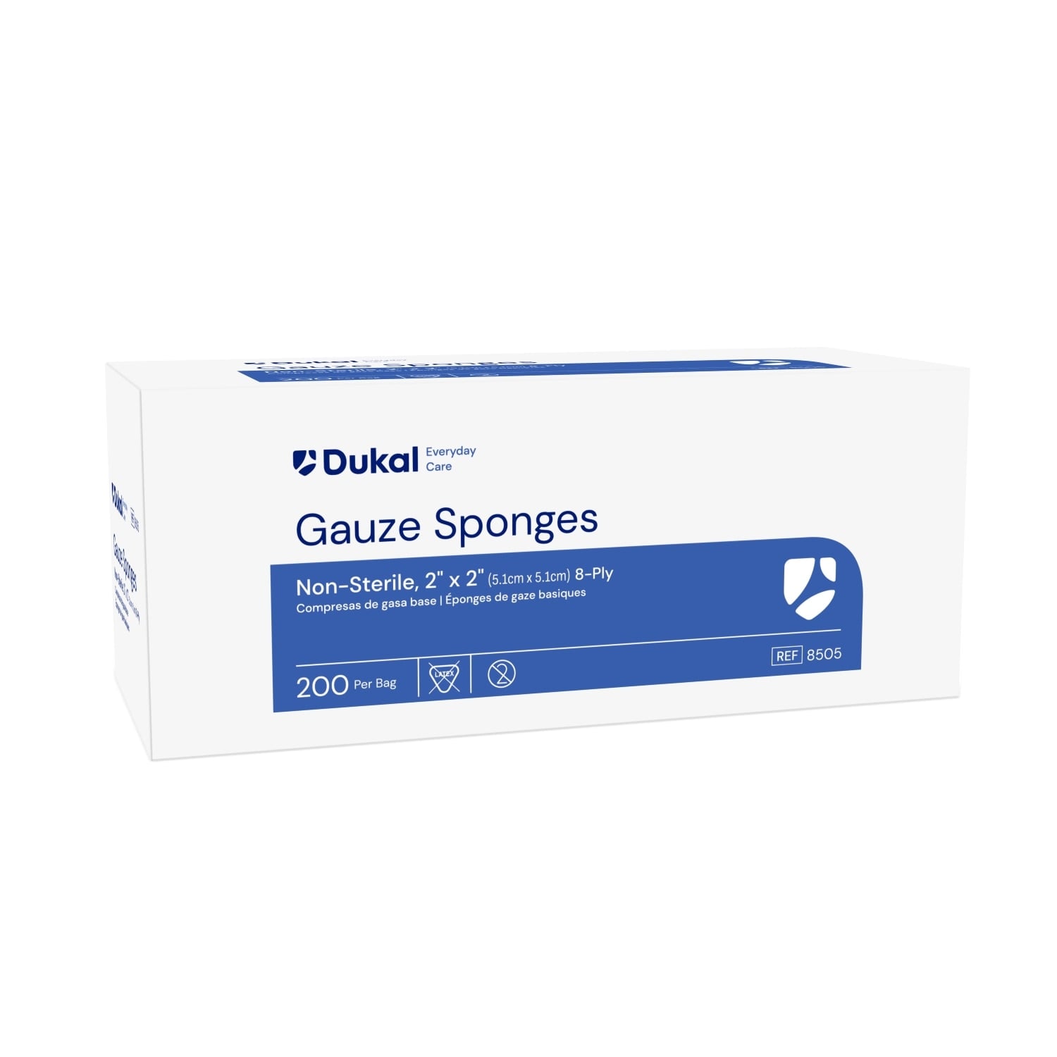 Dukal Everyday Care 100% Woven Cotton Gauze Sponge, 2x2", 8 Ply, Non-Sterile, Latex-Free