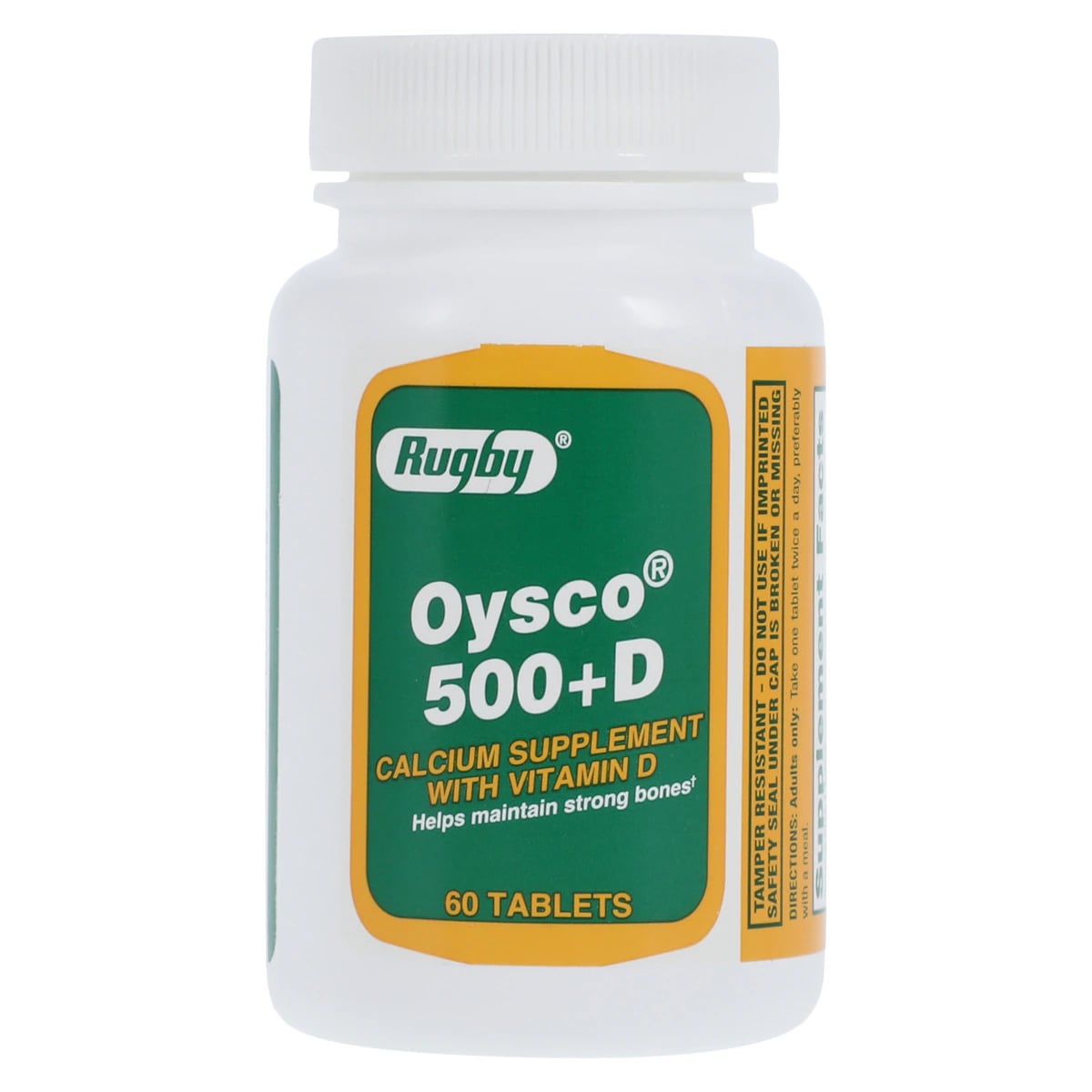 Oyster Shell Calcium +D Tablets, 500 mg Calcium with Vitamin D, 60 Count Bottle