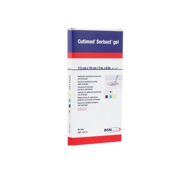 Cutimed Sorbact Hydrogel Gel Dressing, 3" x 6" Rectangle, Green