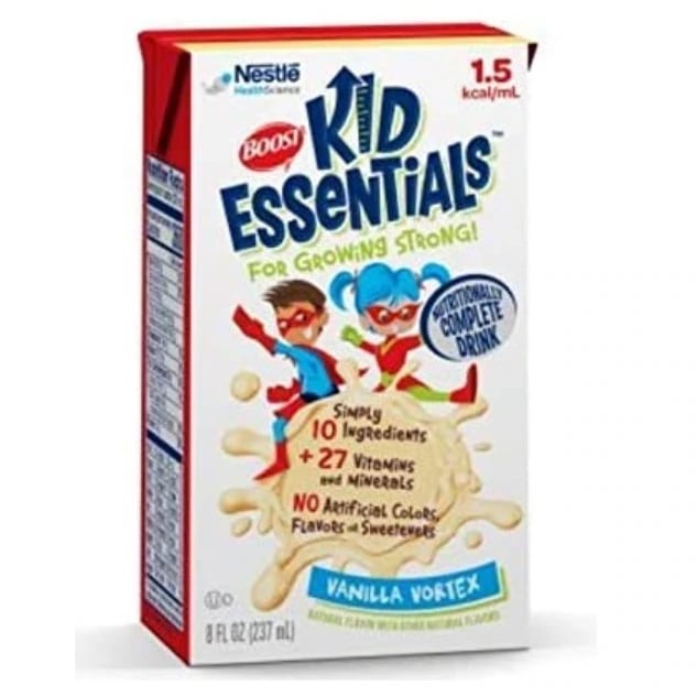 Boost Kid Essentials 1.5 Nutritional Drink, Vanilla Vortex, with Fiber, 8 oz Carton, 24/Case