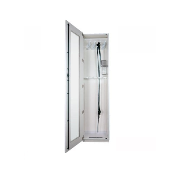 Mass Medical Storage Secure-A-Scope Storage Cabinet, 1/2 Size, 4-Scope, Melamine, Glass Locking Door