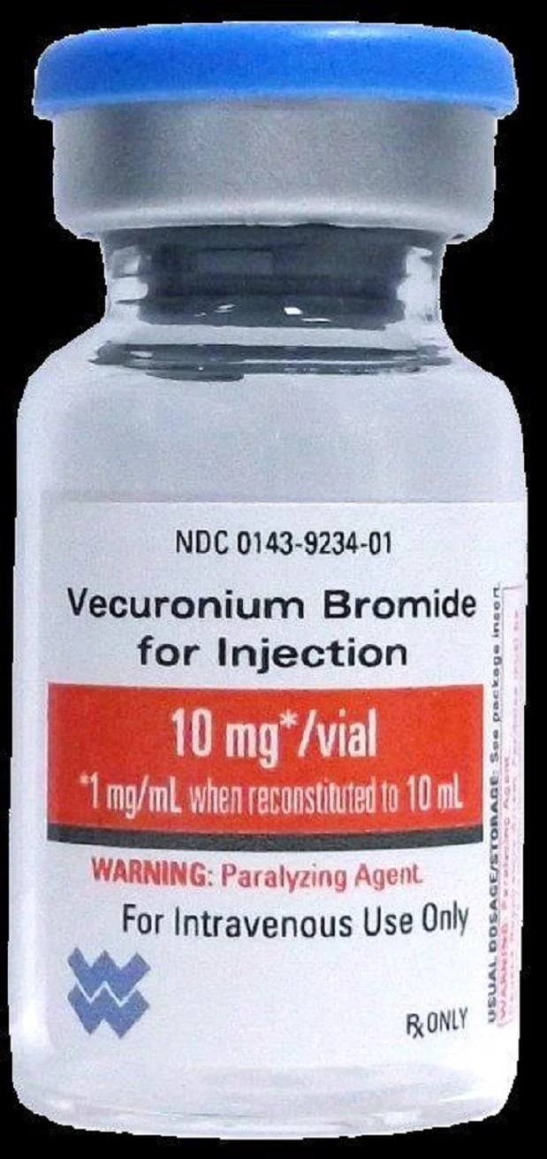 Vecuronium Bromide Injection, 10 mg/vial, 10 mL Single Dose Vial, 10/Package