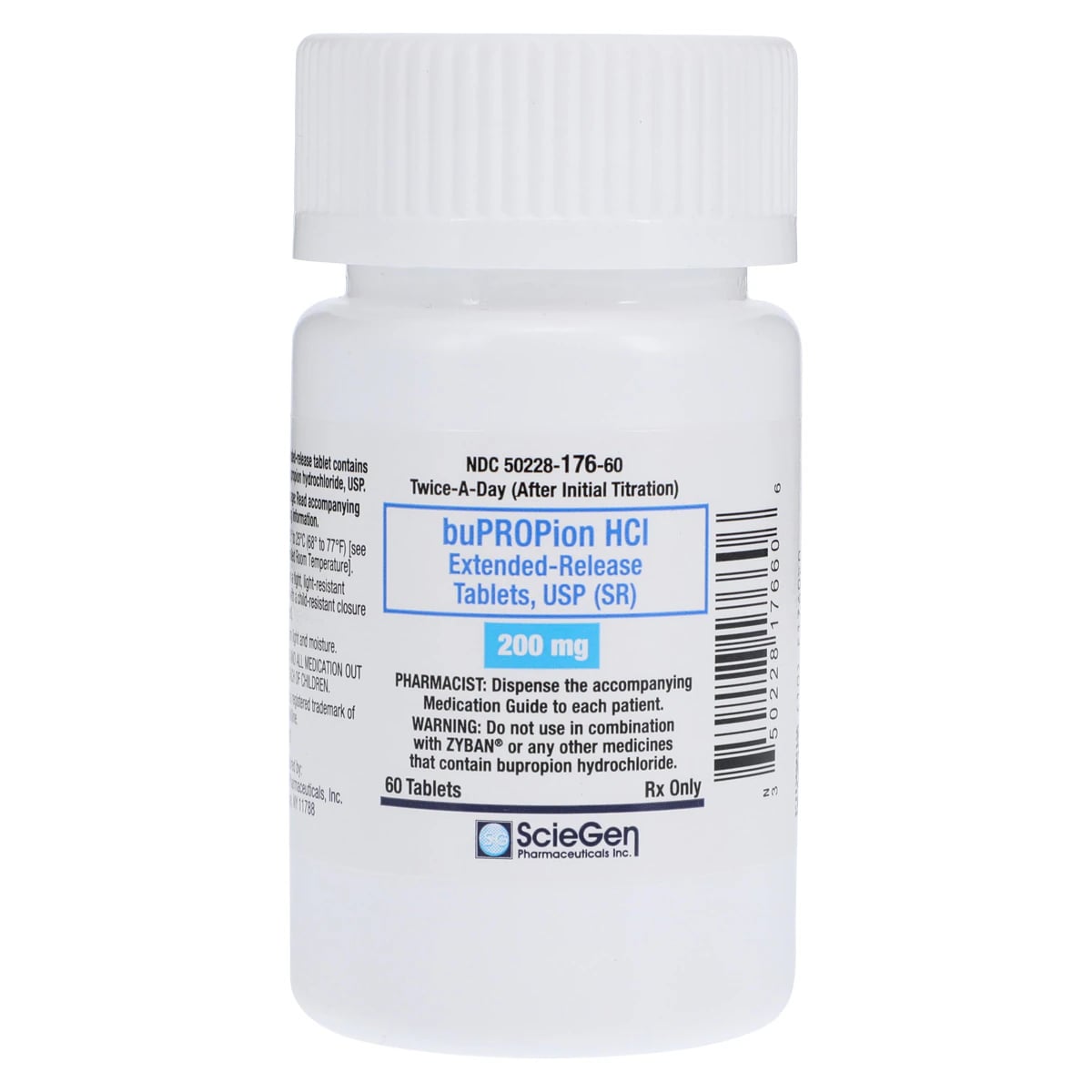Bupropion HCl SR Extended-Release Tablets, 200 mg, 60 Count Bottle (Sciegen Pharmaceuticals)