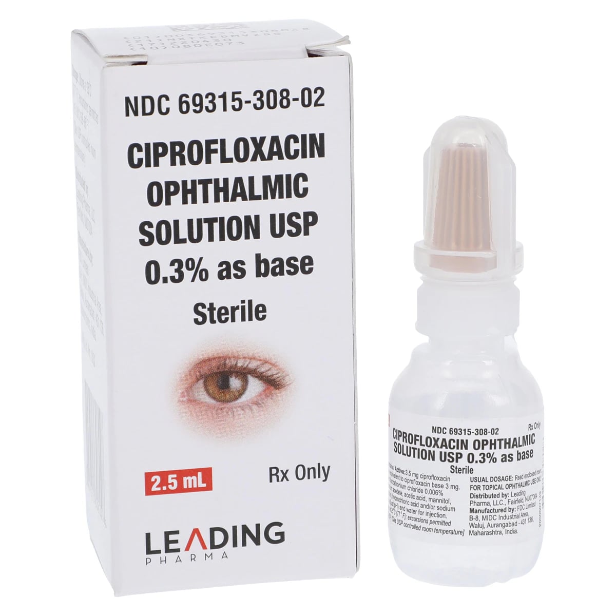 Ciprofloxacin HCl Ophthalmic Solution 0.3%, 2.5 mL Bottle