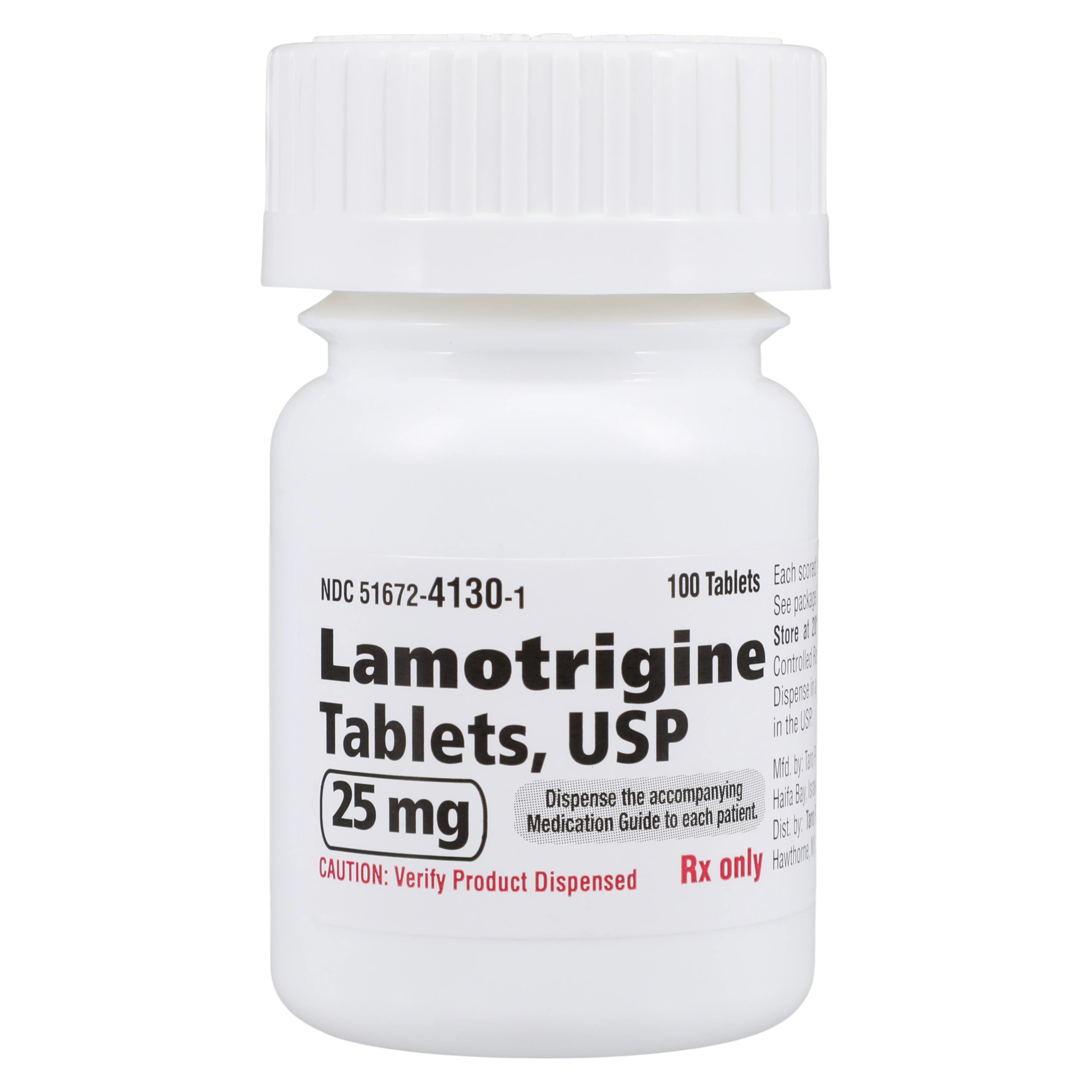 Lamotrigine Tablets 25 mg, 100 Count Bottle (Sun Pharmaceutical)