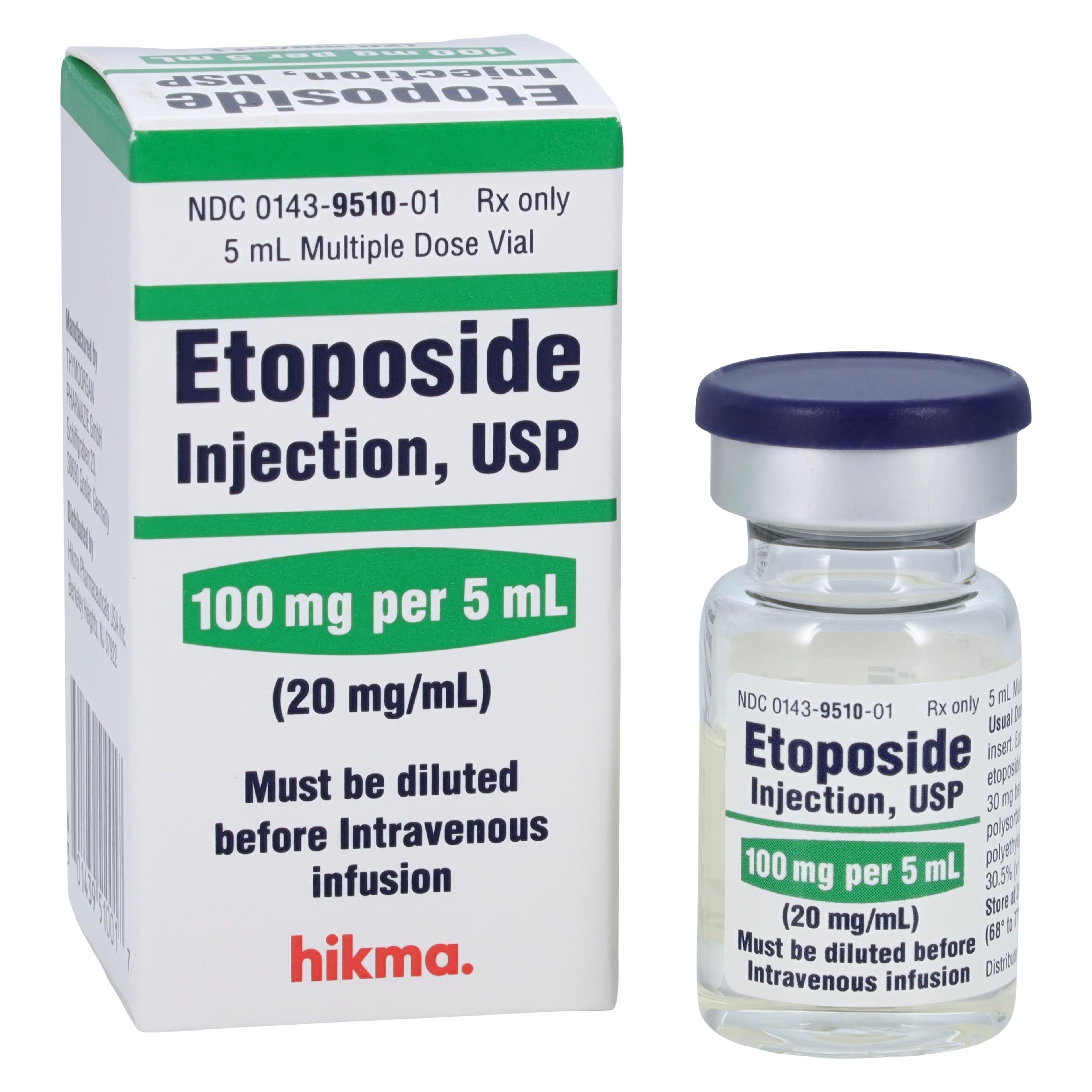 Etoposide Injection 20mg/mL MDV 5mL Vial, Hikma Pharmaceuticals, 01KT0J0905D616V9M7BE1WT410