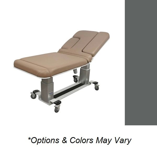 Oakworks Echo Echocardiography Table, 72"L x 30"W, Height 19"-33", Pewter, 550 lb Capacity, Foot Control