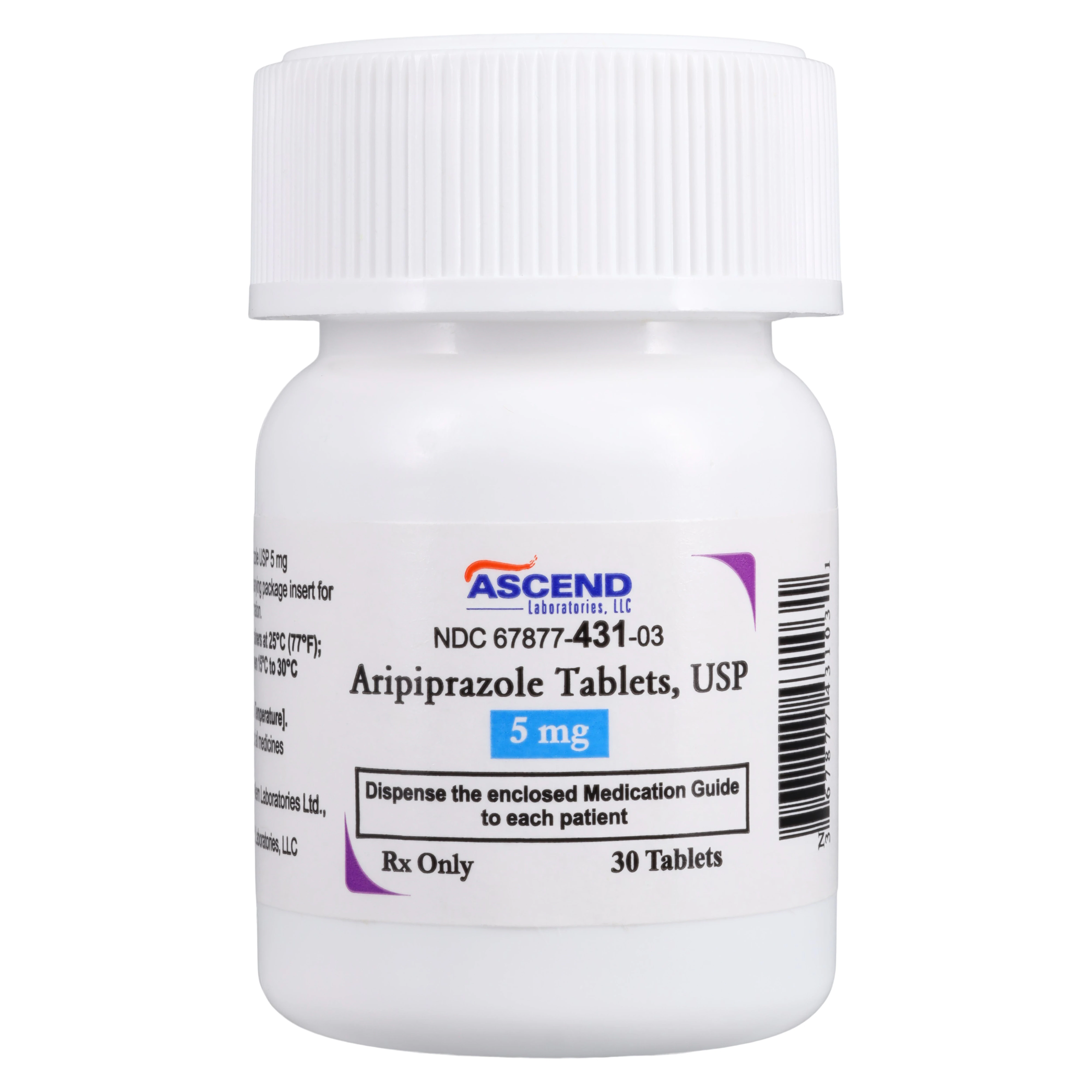 Aripiprazole Tablets 5 mg, 30 Count Bottle, Ascend Laboratories