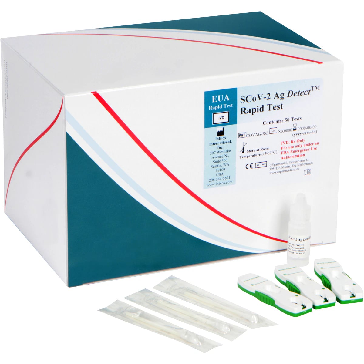 Detect SCoV-2 Ag Test Kit, CLIA Waived, 50 Tests/Box