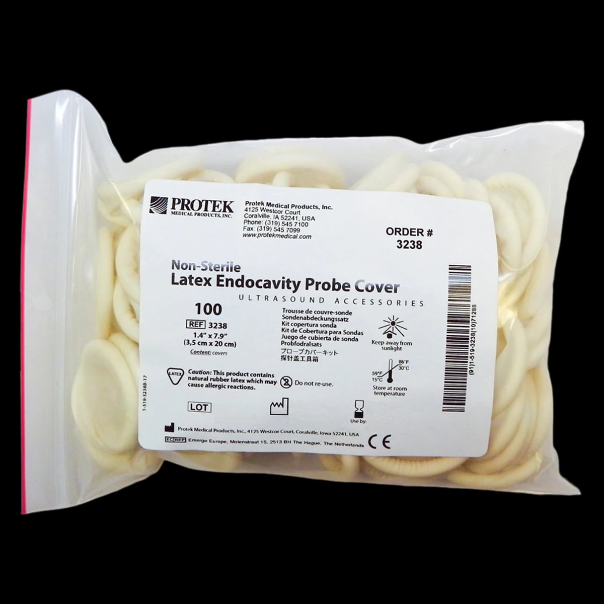 Aspen Surgical Latex Probe Cover, 3.5 x 20 cm, 100/Bag