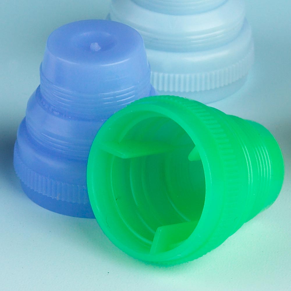Globe Scientific Multi-Fit Cap Plug, Polyethylene, Green, Fits 10mm/12mm/13mm/16mm Tubes, 1000/Bag