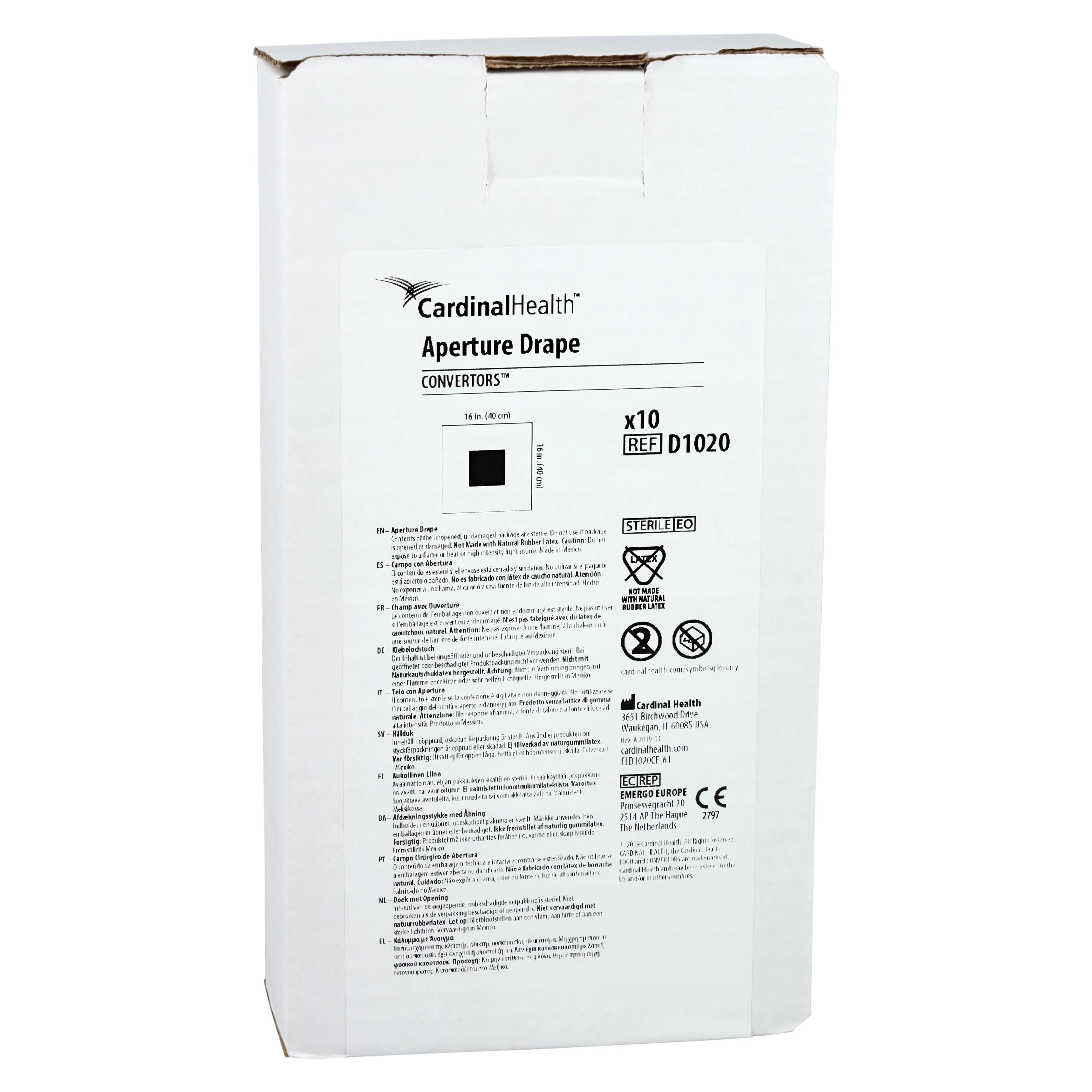 Cardinal Drape Aperture Sterile, 16x16", Fenestrated Surgical Drape
