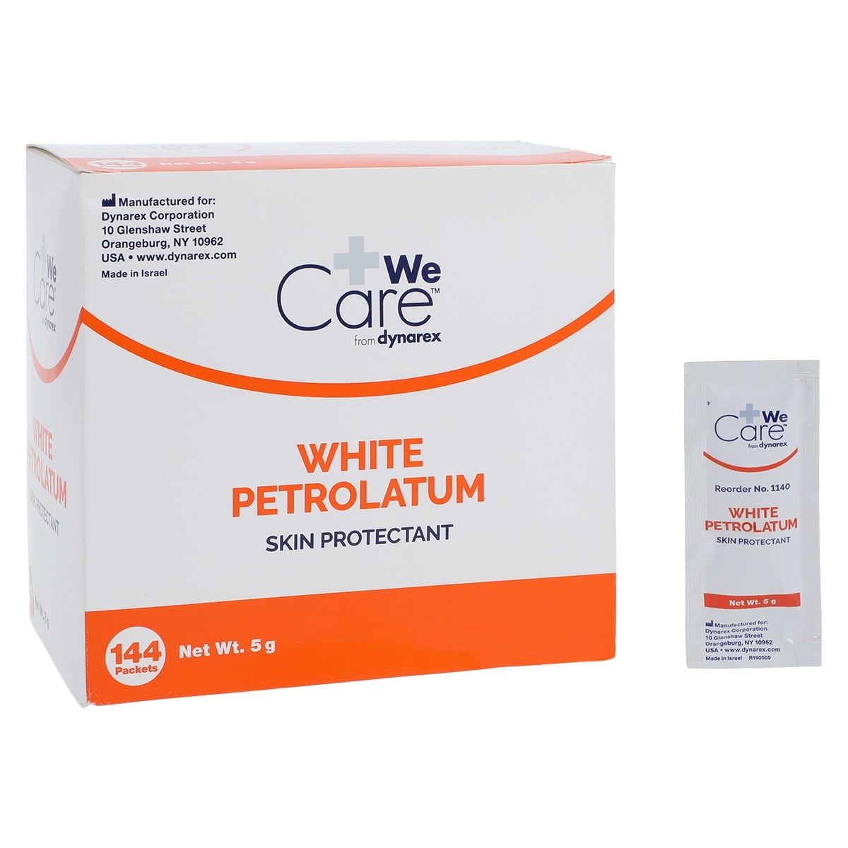 Dynarex Petrolatum White Foil Pack, 5g, 144/Box