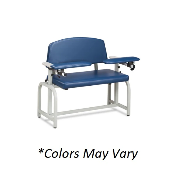 Clinton Industries Lab X Blood Draw Chair, Bariatric, Warm Grey, Tubular Steel Frame, 700 lb Capacity