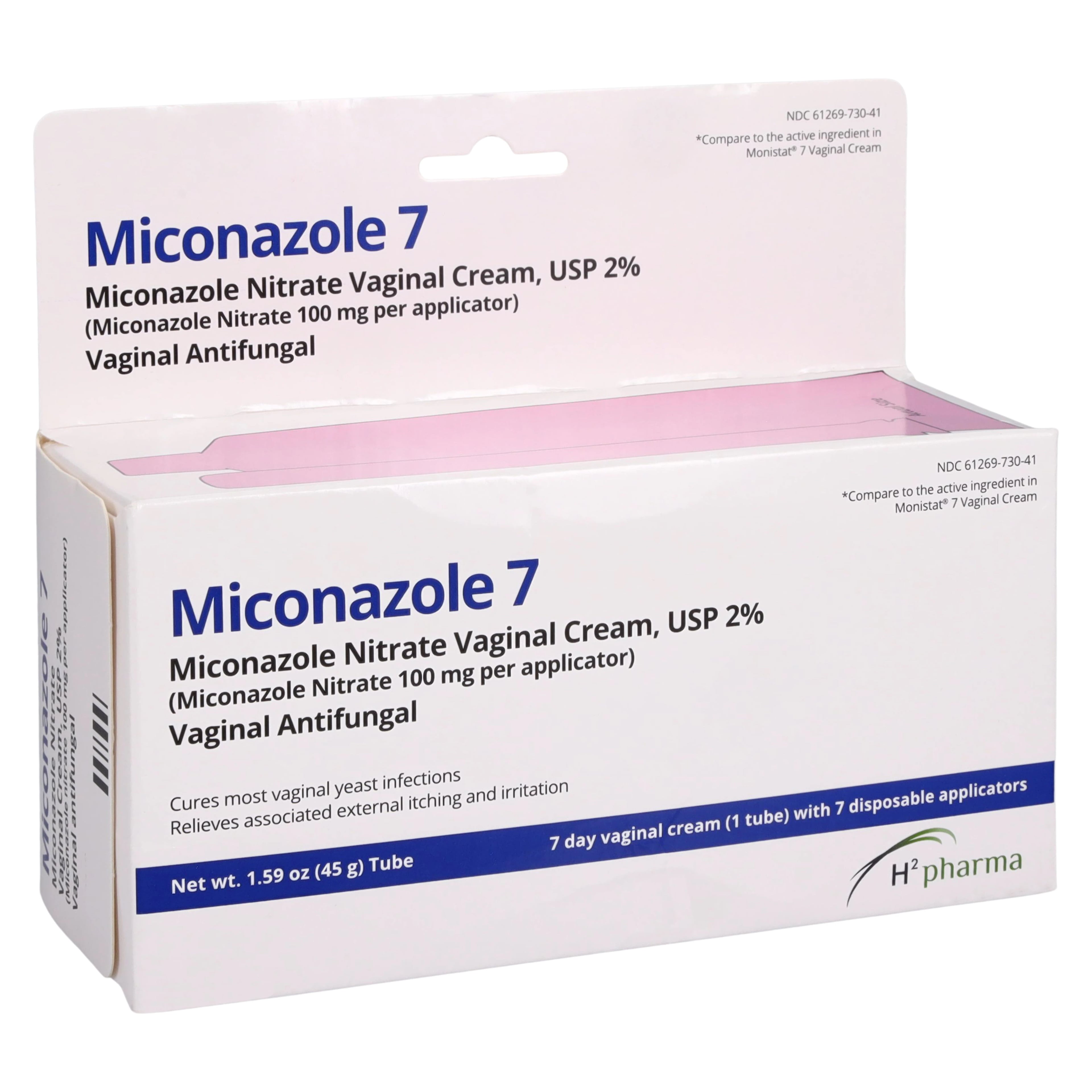Miconazole Nitrate Vaginal Cream 2%, 7-Day Treatment, 45g Tube