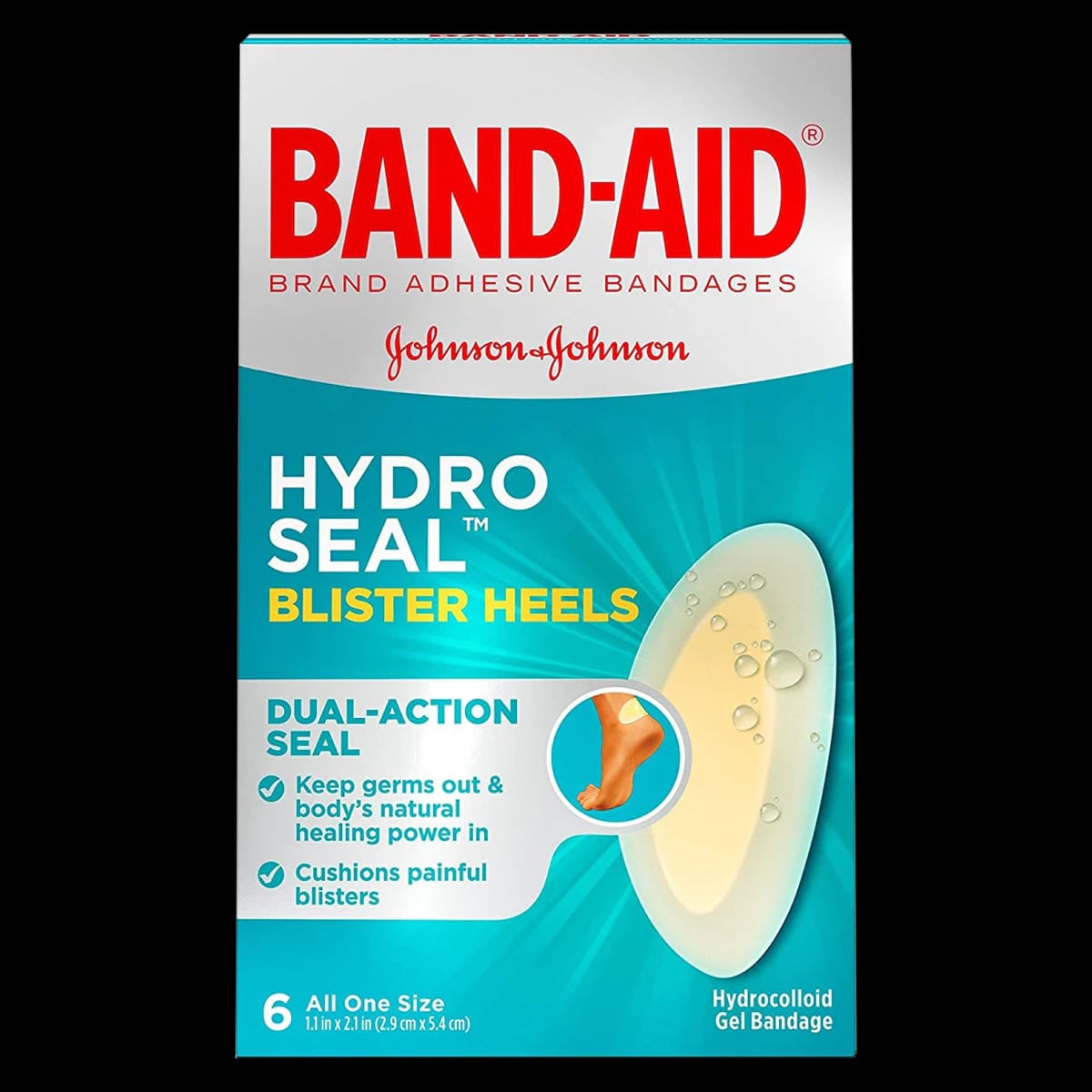 Band-Aid HydroSeal Protective Hydrocolloid Blister Bandage, Heel, 1.1" x 2.1", Sterile, Natural, 144/Case