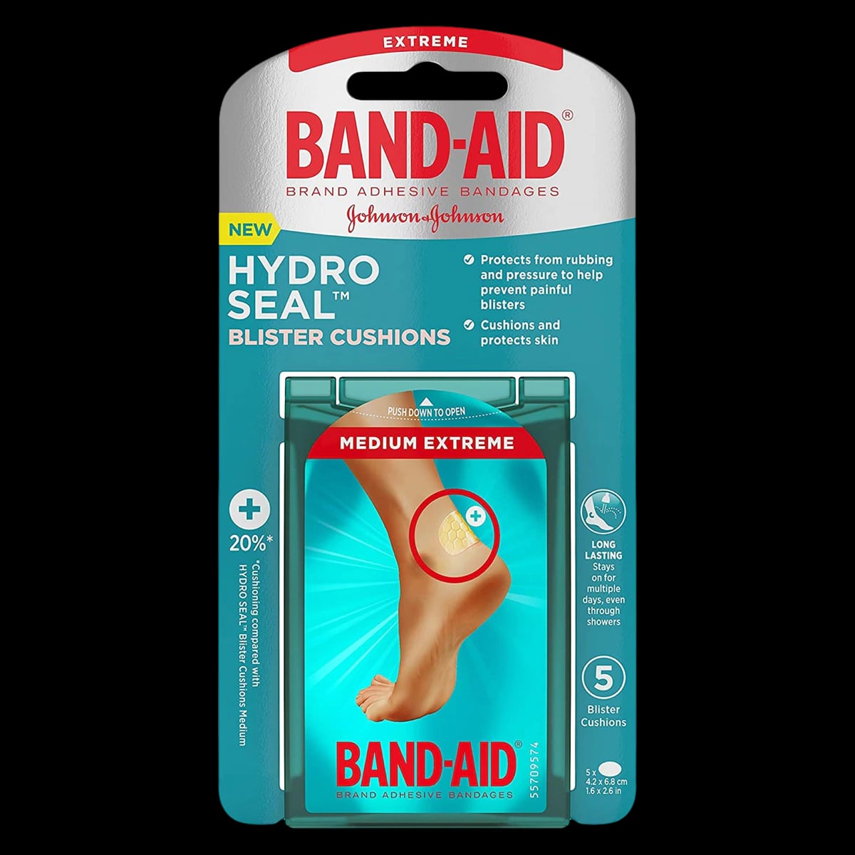 Band-Aid HydroSeal Blister Cushion Bandage, Medium, Waterproof, 1.6" x 2.6", Tan, 360/Case