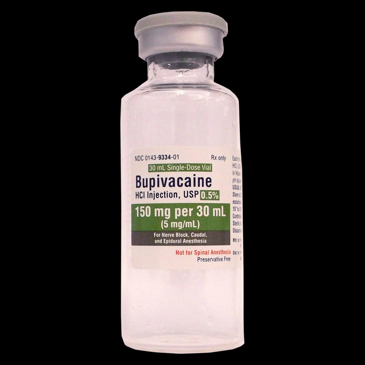 Bupivacaine HCl Injection 0.5% Preservative-Free SDV 30mL, 10/Package