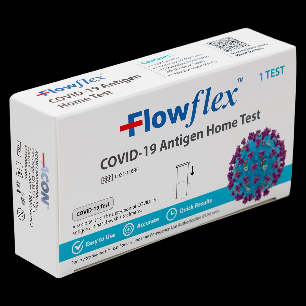 FlowFlex COVID-19 Ag Home Test, Antigen, OTC, 10/Box