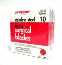 Propper Stainless Steel Sterile Surgical Blade #15, Disposable, 150/Box
