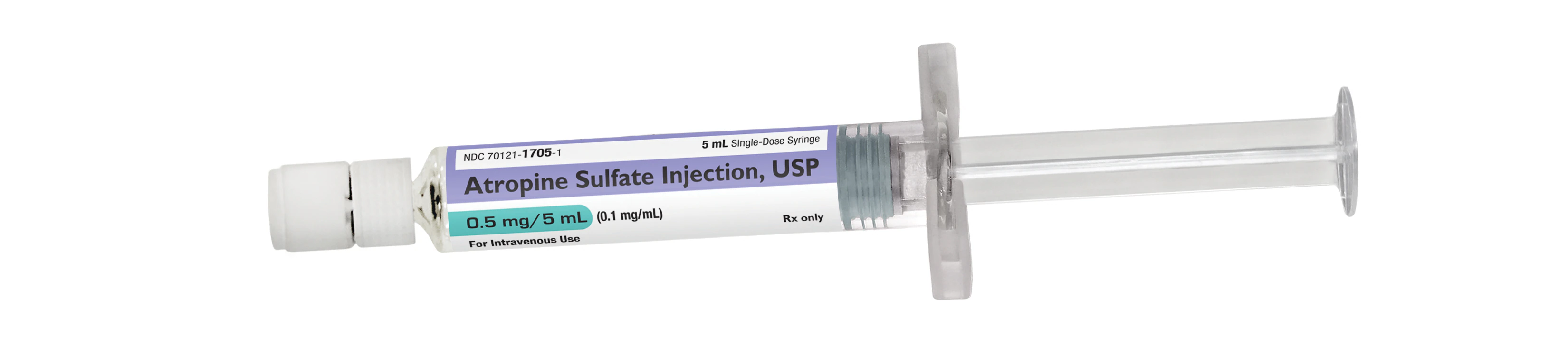 Atropine Sulfate Injection 0.1mg/mL, Single-Dose Prefilled Syringe, 5mL, 10/Package