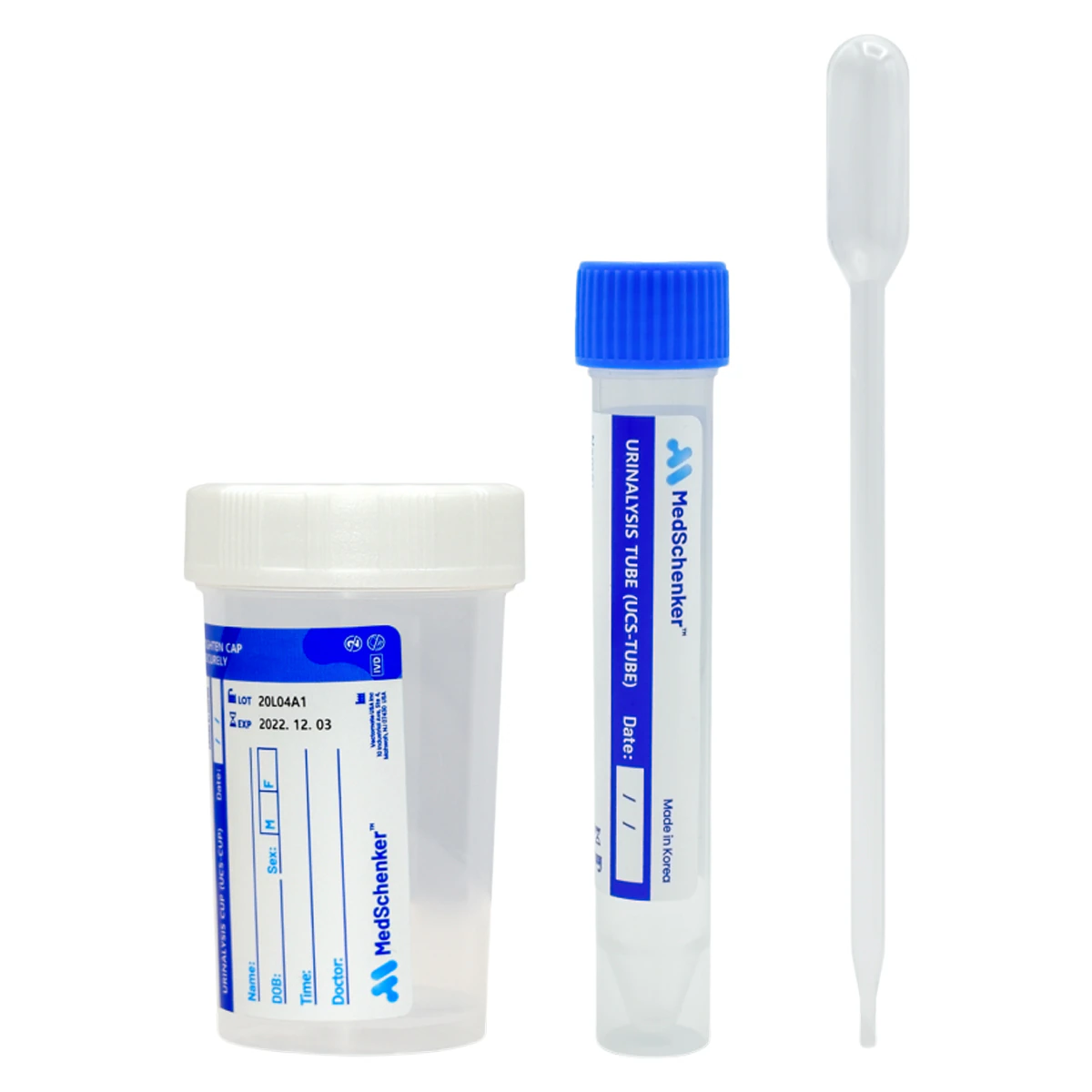 MedSchenker Urine Collection System, 50 ml Cup, 10 ml Vial, 3 ml Pipette, 250/Case