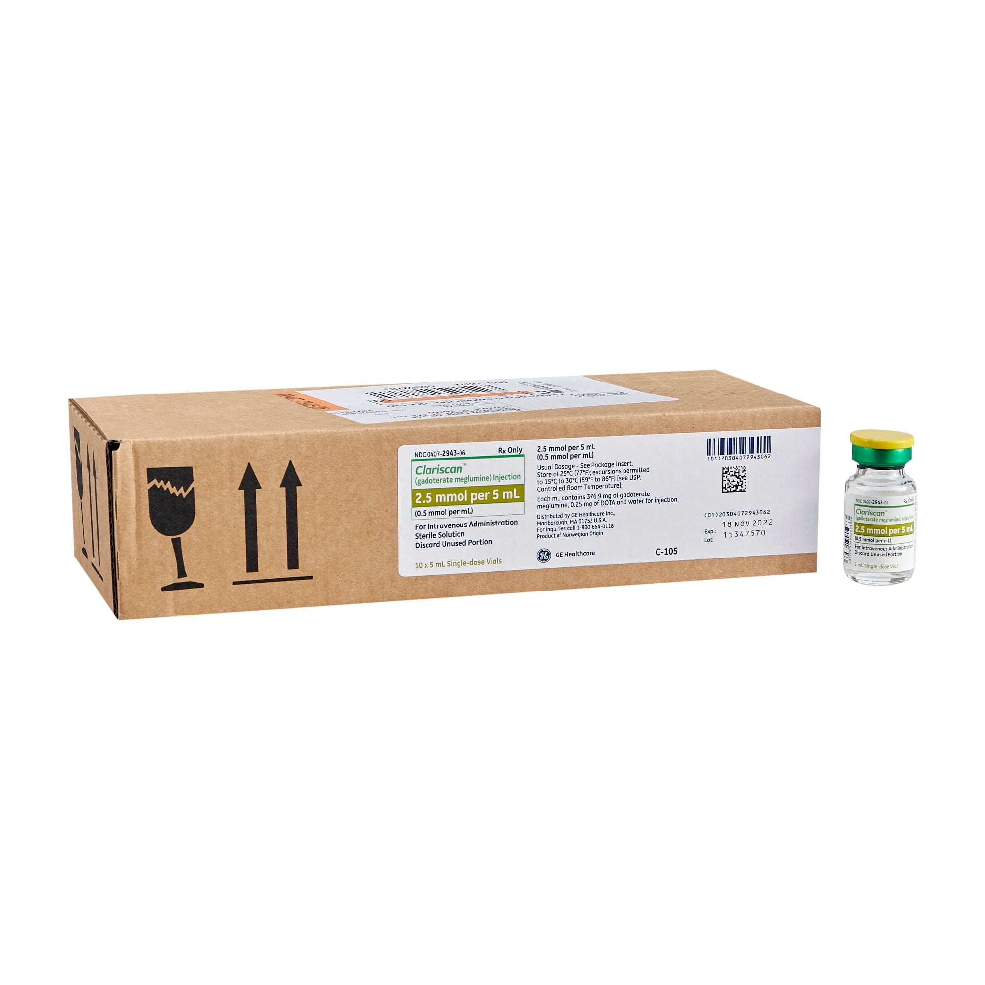 Clariscan 5mL Injection SDV 0.5mmol/mL 10/Package, 01KT0J088ERGVB0012QRF6YYX1