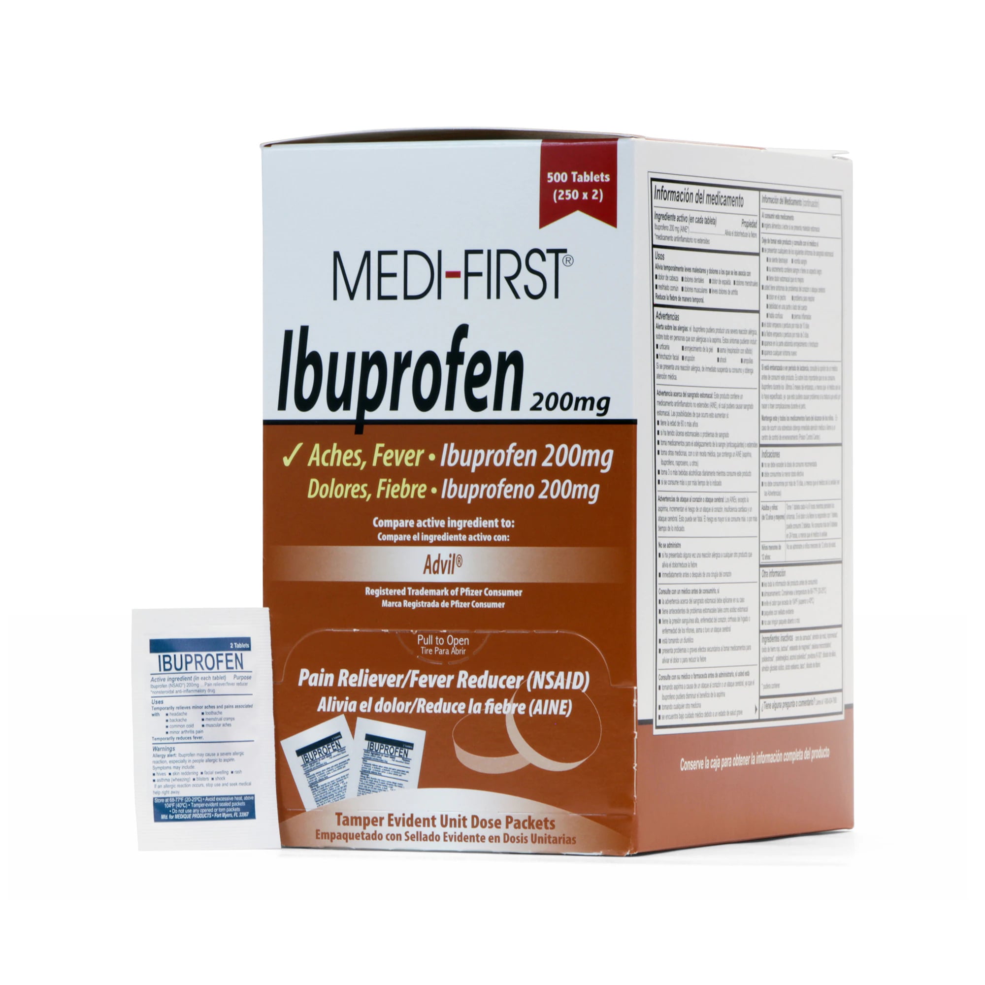 Medique Medi-First Ibuprofen Tablets, 200mg, 250 Count/Box