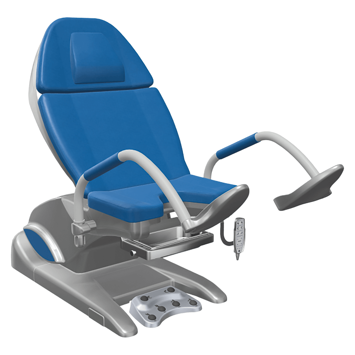 Schmitz Arco-Matic 300 M Two Gynecological Chair with Footrest, Caribbean Blue
