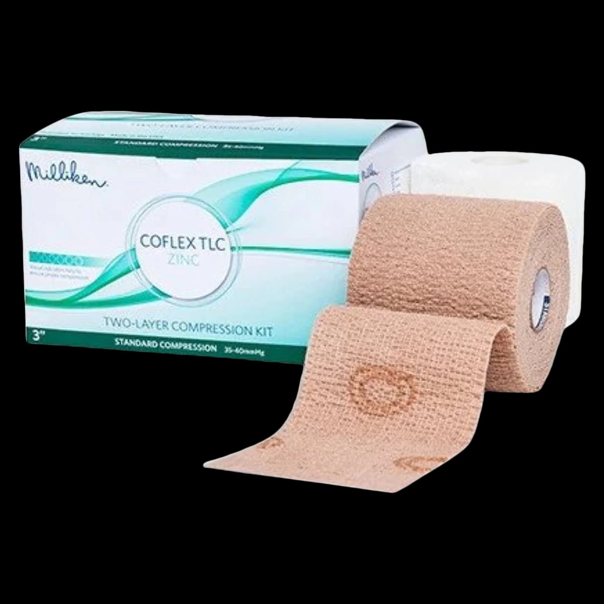 CoFlex TLC Compression Bandage, Elastic/Foam, 3" x 5 yd, Tan/White, Non-Sterile, 8/Case