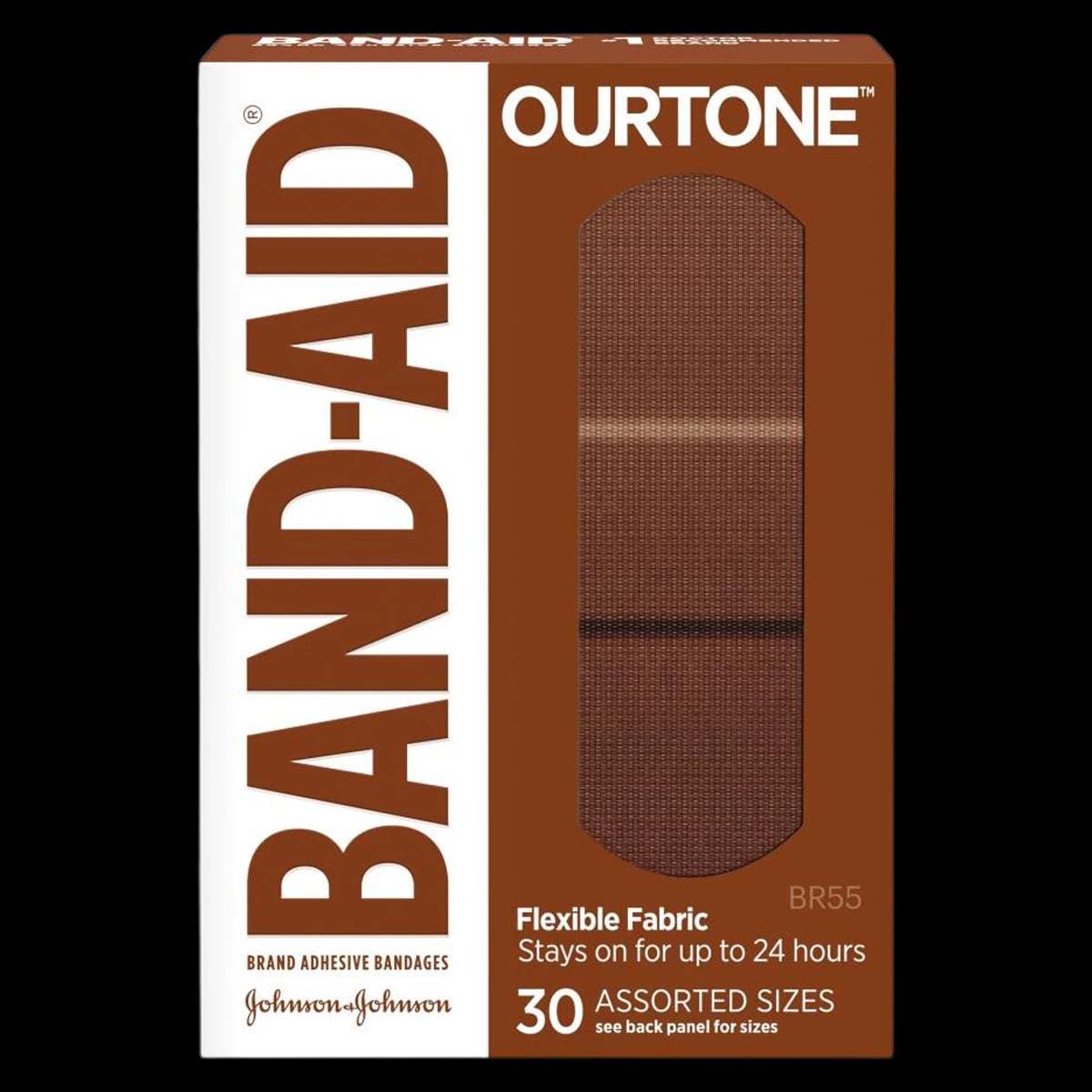 Band-Aid Flexible Fabric Ourtone Bandage, Memory Weave, Assorted Sizes, 30/Box, BR55