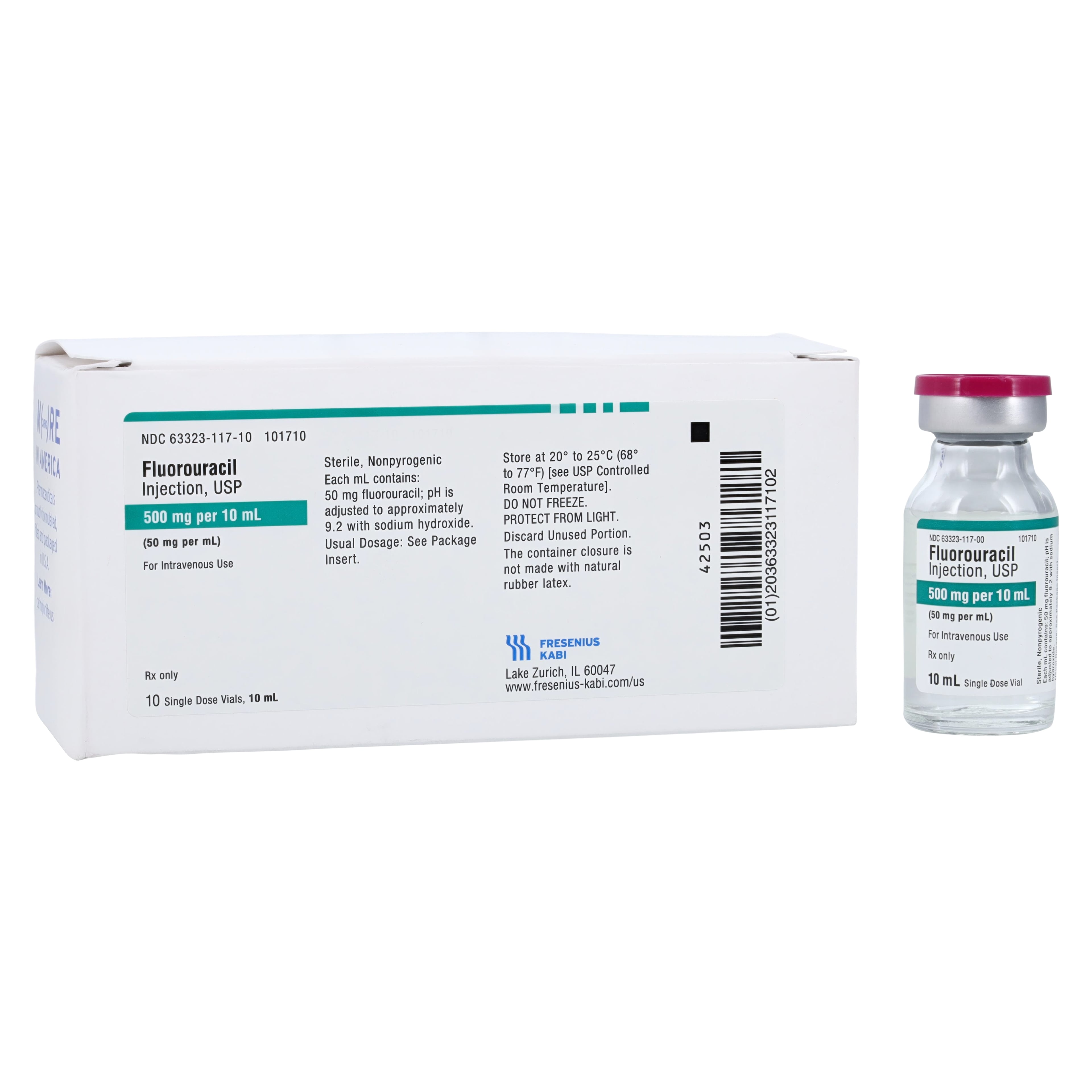 Fluorouracil Injection 50mg/mL SDV 10mL, 10/Package