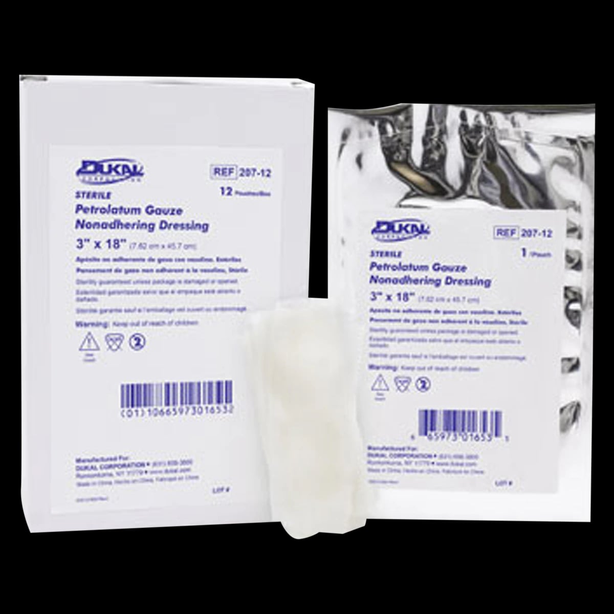 Dukal Petrolatum Gauze Dressing, Sterile, 3" x 36", 1/Box