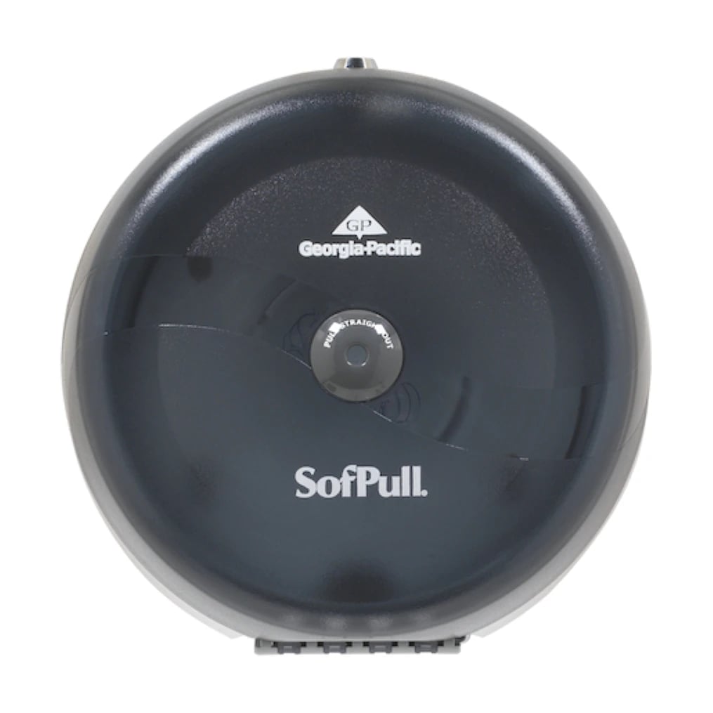 Georgia Pacific Professional SofPull High-Capacity Center-Pull Tissue Dispenser, 1-Roll, Smoke, Translucent Polycarbonate Cover