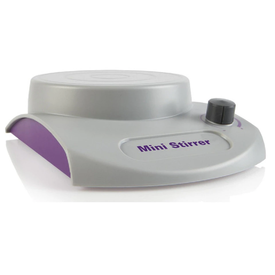 Heathrow Scientific Mini Magnetic Stirrer, 3L Capacity, 100-240VAC 50/60Hz, with 2 Stir Bars (9x35 mm), Grey/Purple