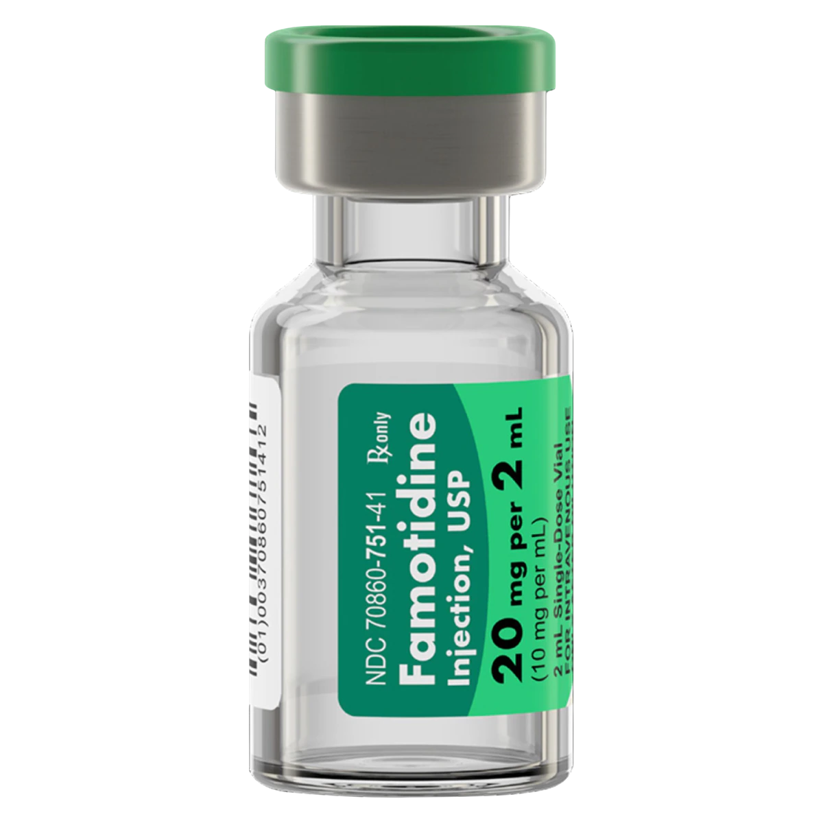Famotidine Injection 10mg/mL SDV 2mL, 25/Package, Sagent Pharmaceuticals